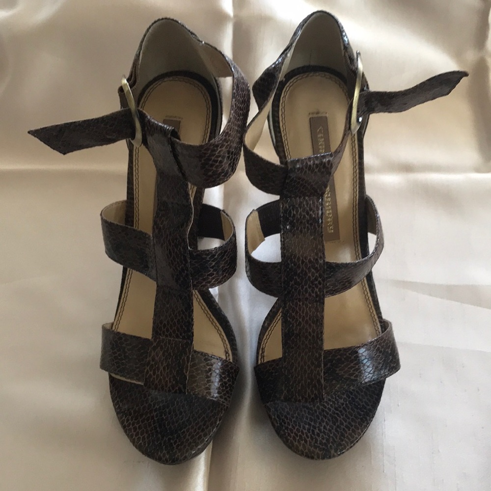 Brown strap heels